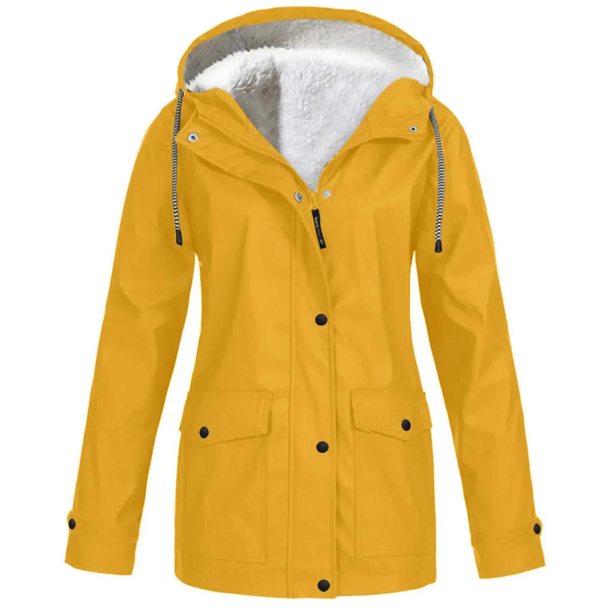 Velina Moda | Fleece Outdoor Jacket with Hood - Women's Jacket