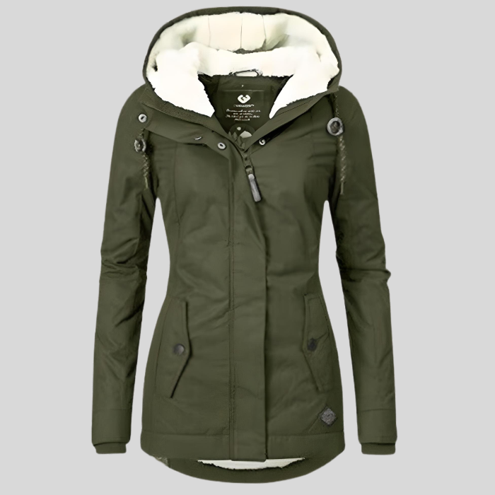 Velina Moda | Long Winter Jacket Women with Hood - Padded Jacket