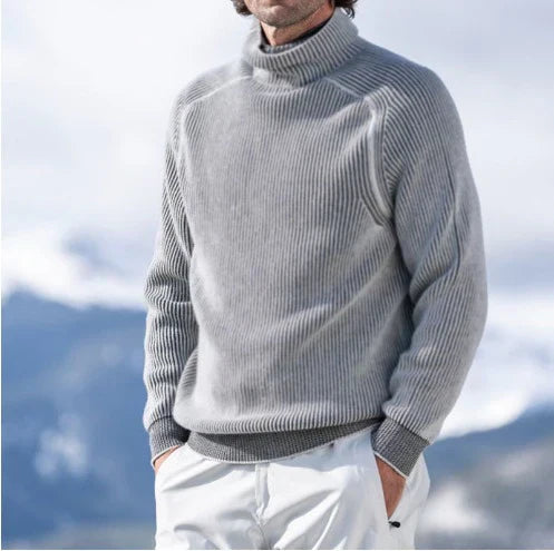 Samuel - Men's cotton knit sweater with high neck