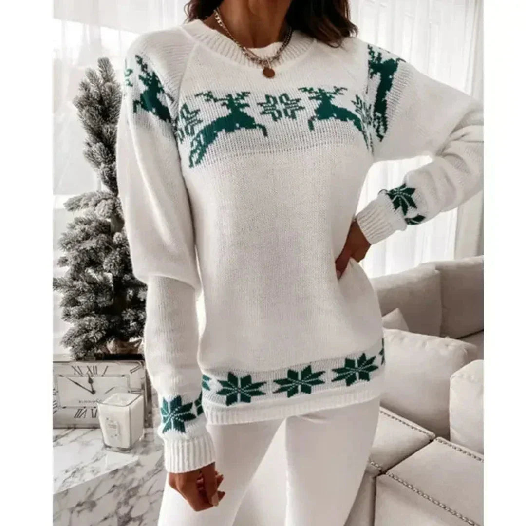 Velina Moda | Women's sweater with reindeer Warm knitted women's sweater