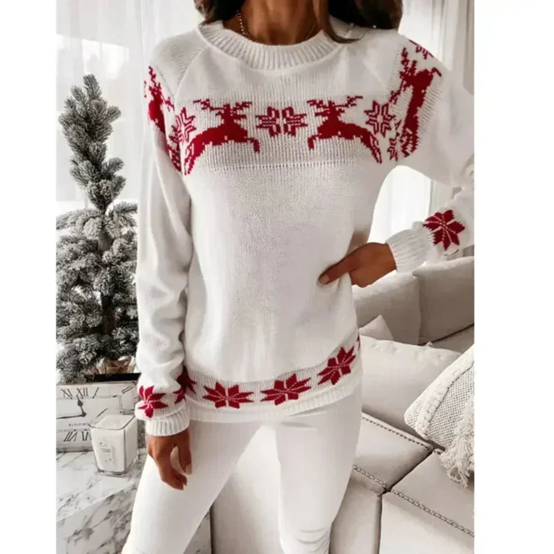 Velina Moda | Women's sweater with reindeer Warm knitted women's sweater