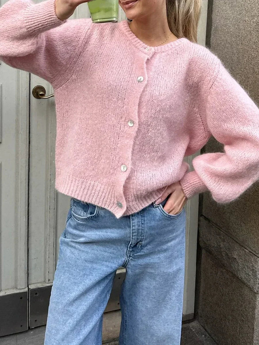 Velina Moda | Y2K Button Closure Knit Casual Soft Cardigan Jacket