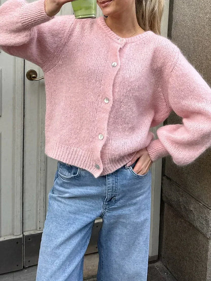 Velina Moda | Y2K Button Closure Knit Casual Soft Cardigan Jacket