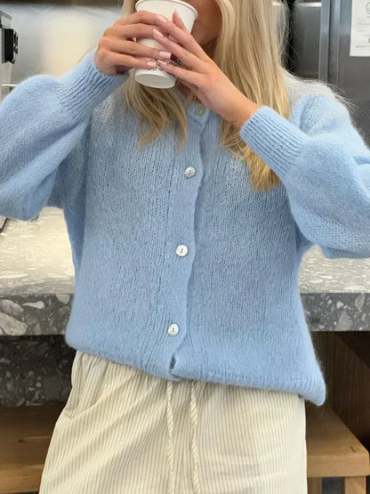 Velina Moda | Y2K Button Closure Knit Casual Soft Cardigan Jacket