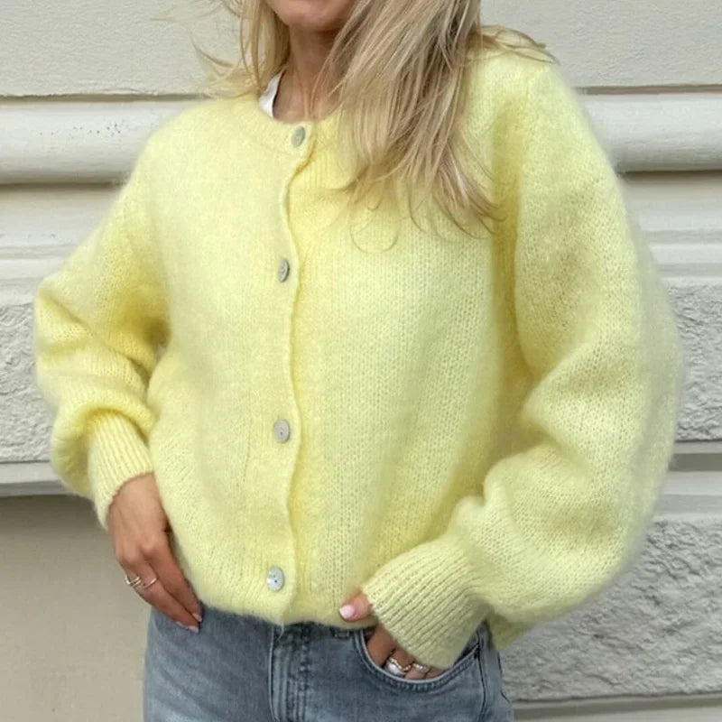 Velina Moda | Y2K Button Closure Knit Casual Soft Cardigan Jacket