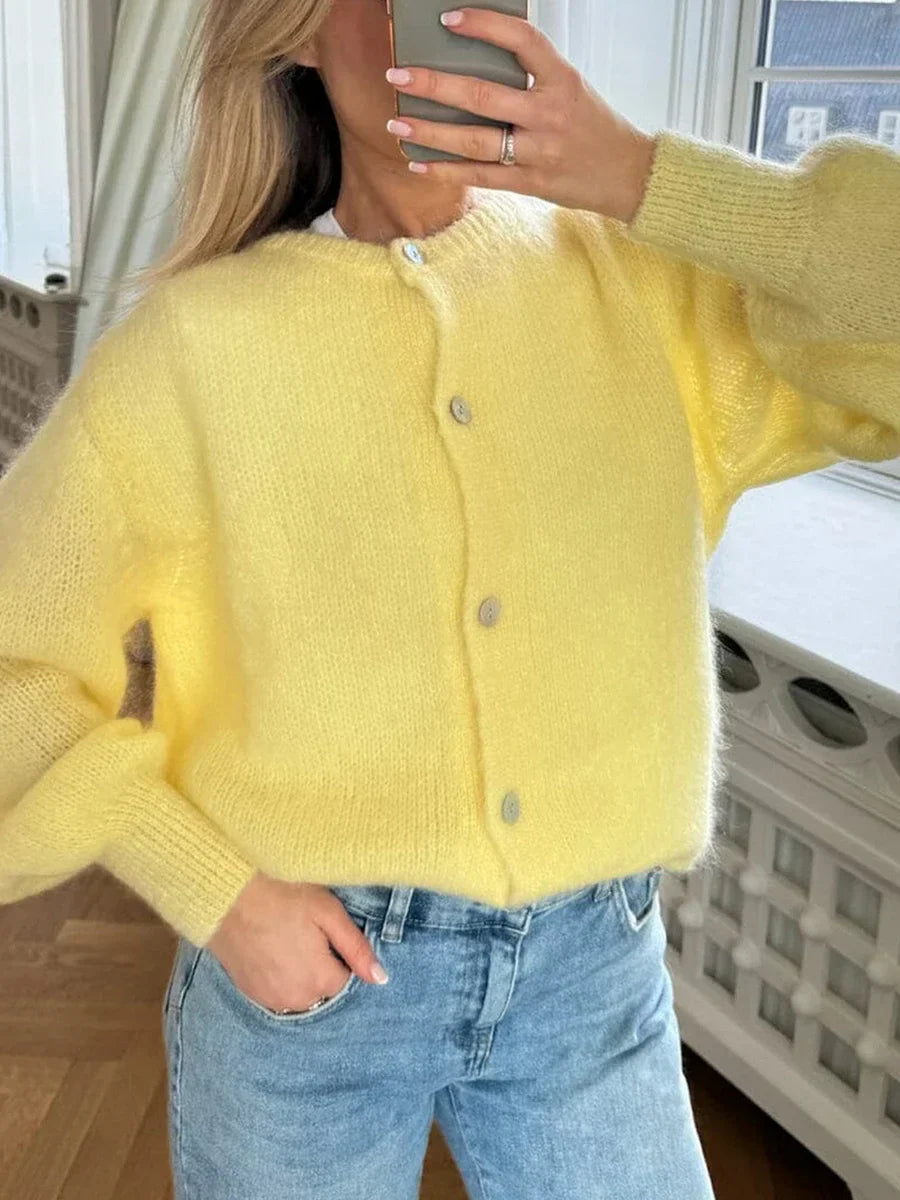 Velina Moda | Y2K Button Closure Knit Casual Soft Cardigan Jacket