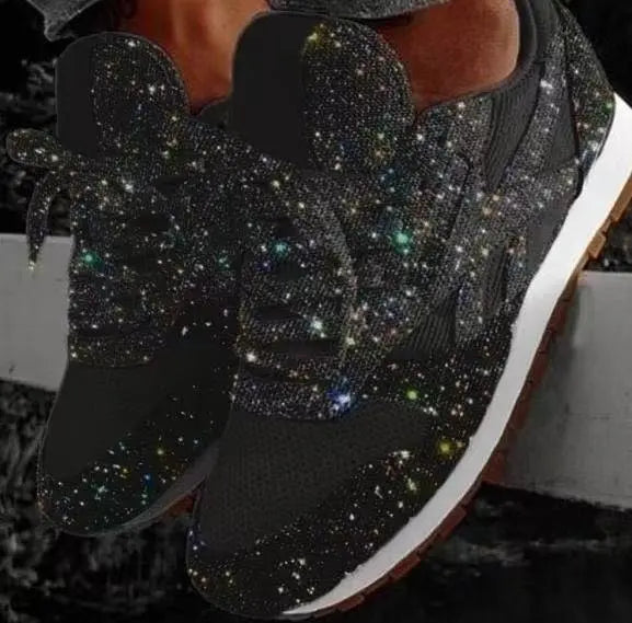 Shiny casual shoes with sequins