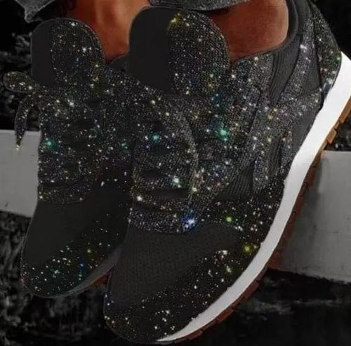Shiny casual shoes with sequins