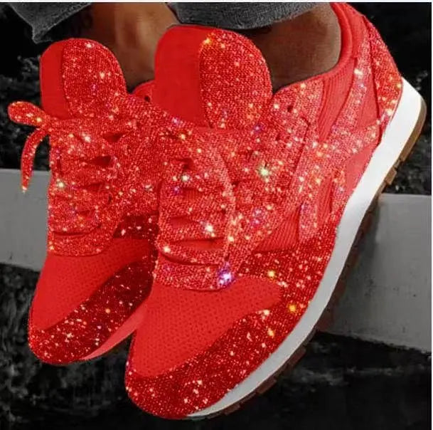 Shiny casual shoes with sequins