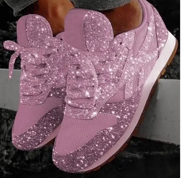 Shiny casual shoes with sequins