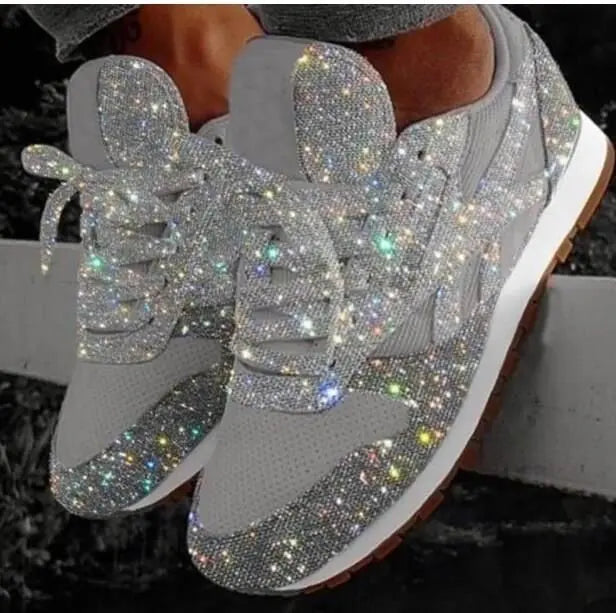 Shiny casual shoes with sequins