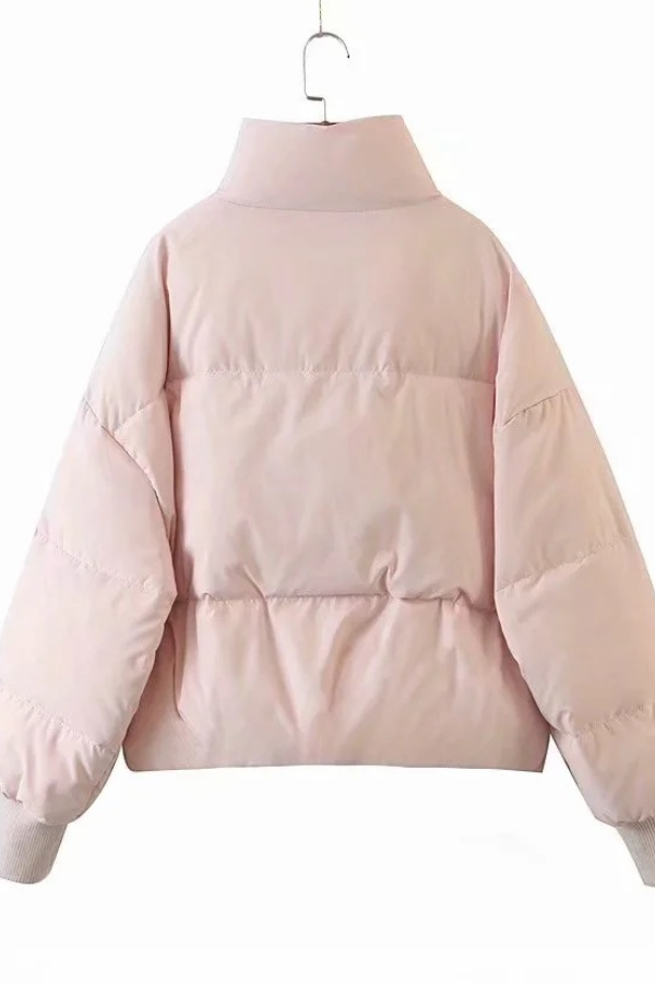 Velina Moda | Collar Zipper Pocket Thick Warm Cotton Jacket