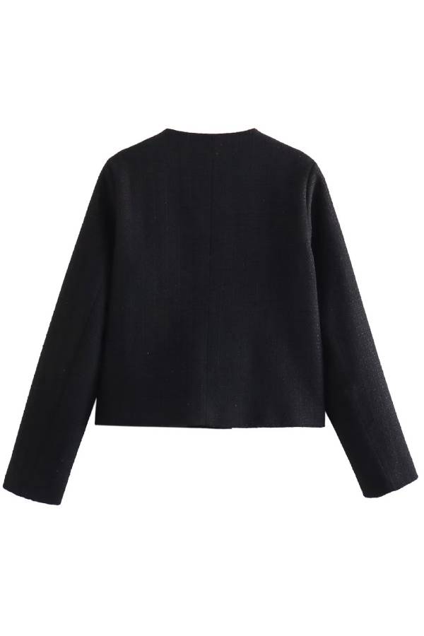Velina Moda | Neck Slim Fit Colorblock Women'S Button Jacket
