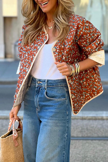 Velina Moda | Cotton Floral Contrast Cotton Jacket
