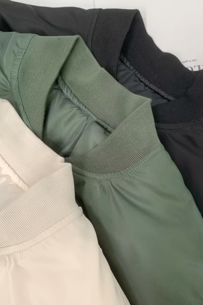 Velina Moda | Collar Thickened One-Sided Flight Jacket Baseball Jacket