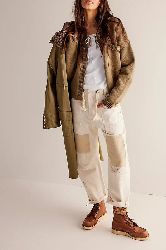 Velina Moda | Jacket Stand Collar Solid Color Cardigan Pullover