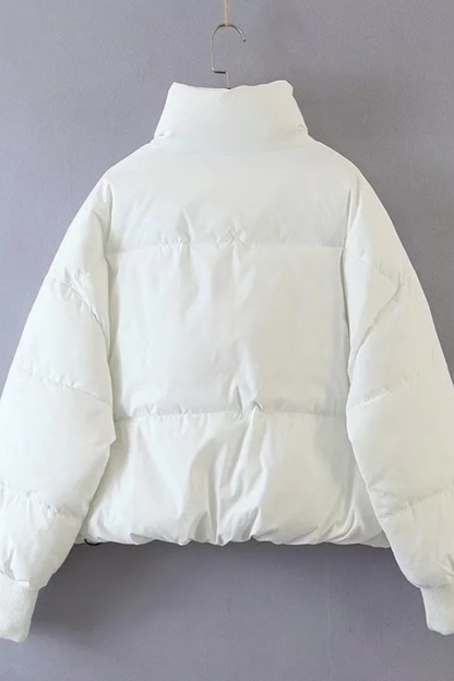 Velina Moda | Collar Zipper Pocket Thick Warm Cotton Jacket