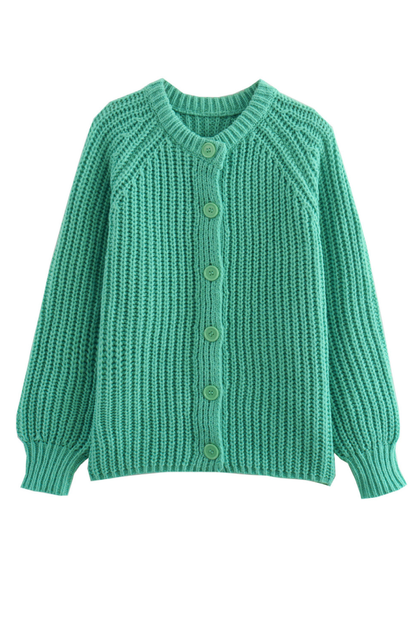 Velina Moda | Color Cardigan Long Sleeve Knit Sweater Jacket
