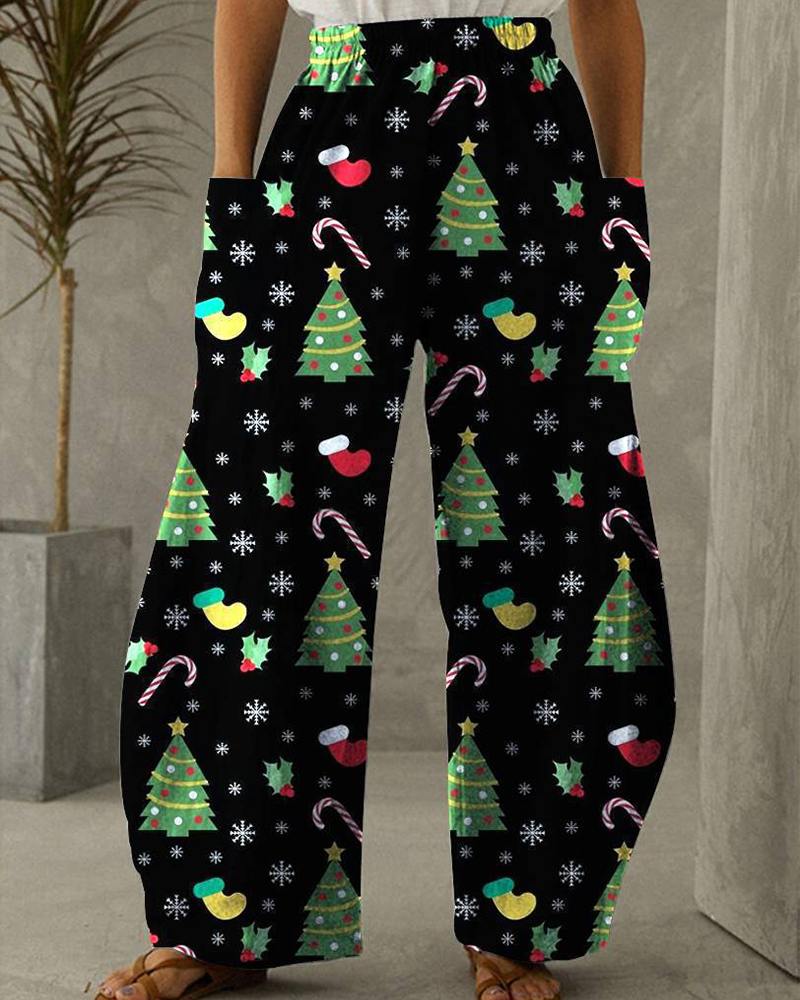 Velina Moda | Christmas Print Leisure Pants