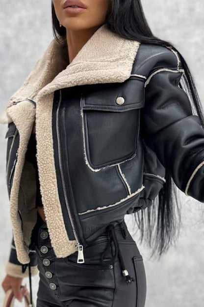 Velina Moda | Short Zipper Biker Jacket