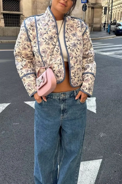Velina Moda | Collar Reversible Puffer Jacket In Cropped Form