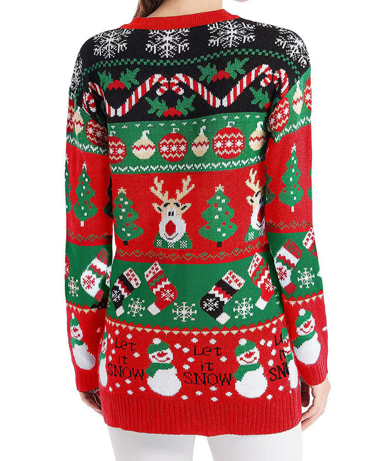 Velina Moda | Loose Knit Christmas Cardigan Sweater