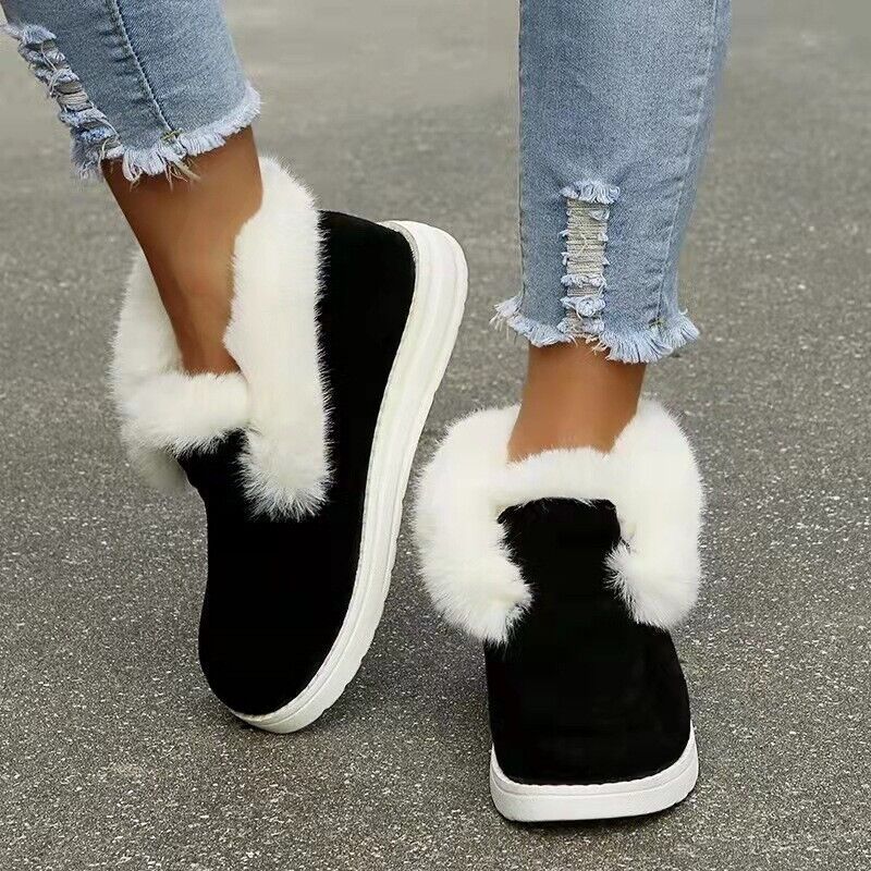 Velina Moda | Winter Moccasins - Suede Slip-On Moccasins with Fur Lining