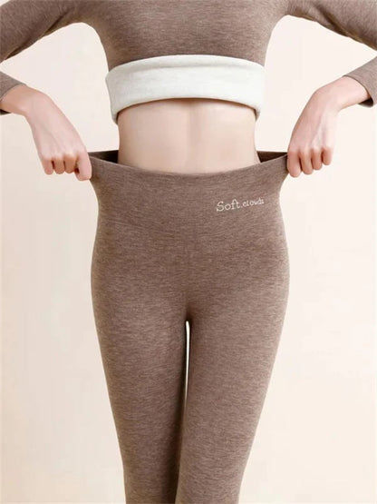 Velina Moda | Women's Winter Pants Fleece - Warm Leggings with Shaping Effect
