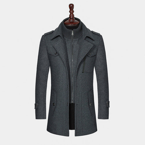Winter Coat in Wool Blend with Knitted Inner Lining