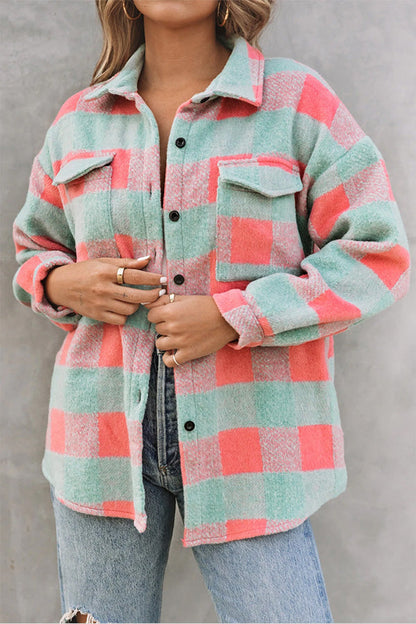 Velina Moda | Check Color Block Casual Oversized Jacket