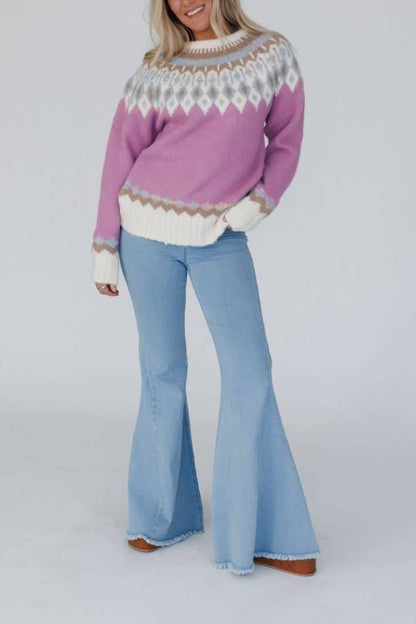 Velina Moda | Christmas Thickened Round Neck Long Sleeve Knitted Sweater