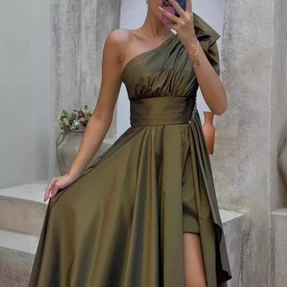 Jenna - Elegante maxi vestido verde