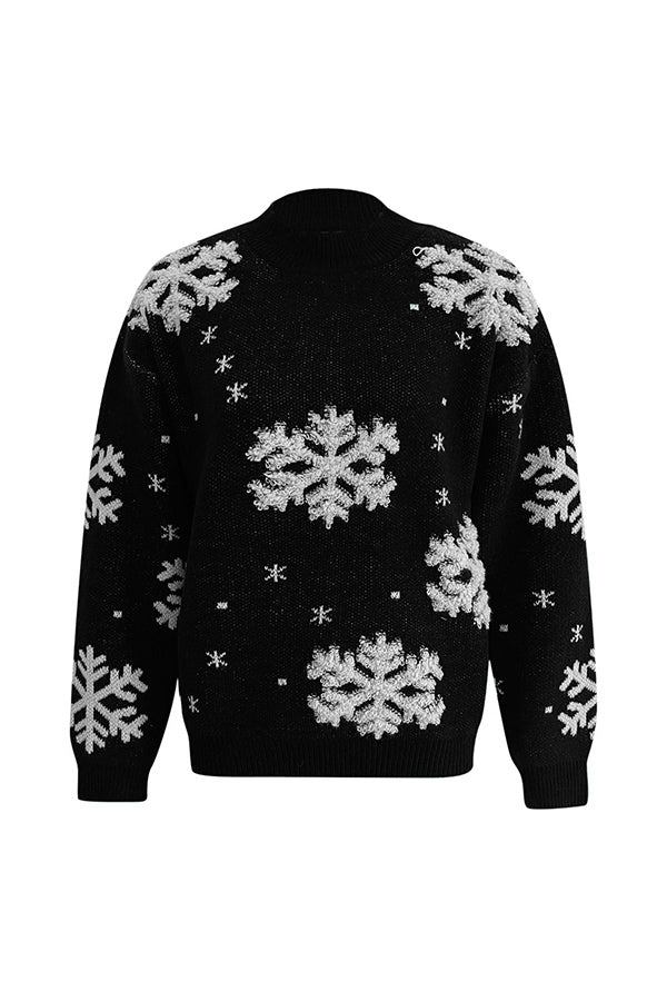 Velina Moda | Turtleneck Christmas Print Knitted Sweater