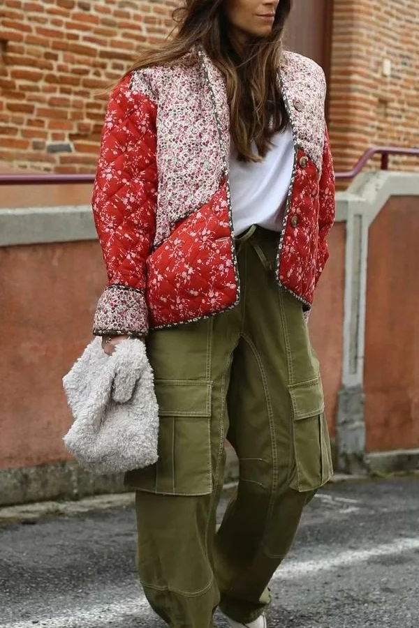Velina Moda | Contrasting Color Shades Cotton Jacket