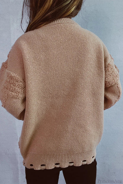 Velina Moda | Christmas 3D Tree Pearl Solid Flocked Sweater