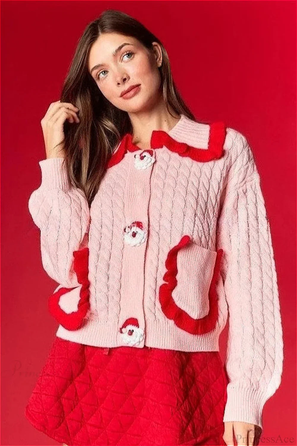 Velina Moda | Christmas Sweet Doll Collar Ruffle Leisure Sweater