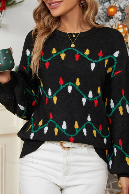 Velina Moda | Christmas Light Sweet Loose Sweater Knitted Sweater