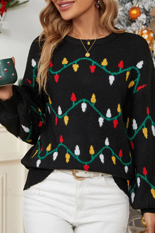 Velina Moda | Christmas Light Sweet Loose Sweater Knitted Sweater