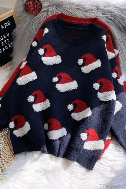 Velina Moda | Christmas Stocking Snowflake Loose Sweater
