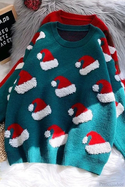 Velina Moda | Christmas Stocking Snowflake Loose Sweater