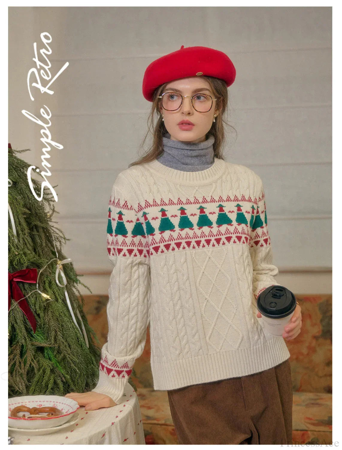 Velina Moda | Christmas Tree Vintage Fair Isle Sweater