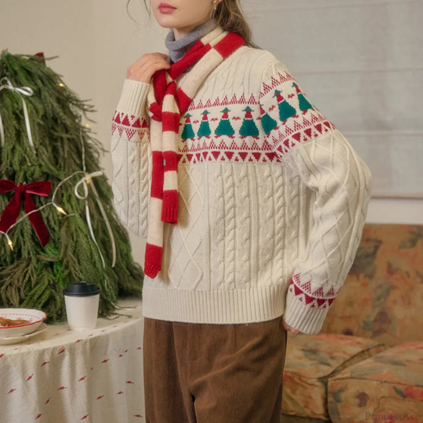 Velina Moda | Christmas Tree Vintage Fair Isle Sweater