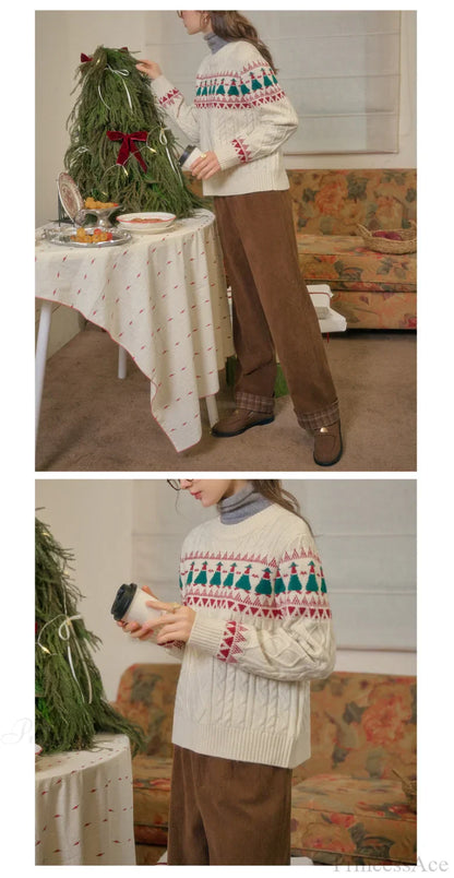 Velina Moda | Christmas Tree Vintage Fair Isle Sweater