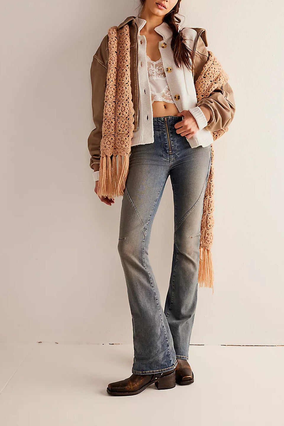 Velina Moda | Jacket Stand Collar Solid Color Cardigan Pullover
