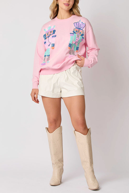 Velina Moda | Christmas Soldier Sequin Fashion Casual Sweatshirt