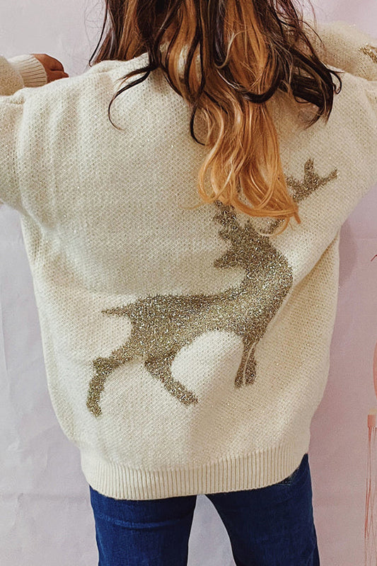 Velina Moda | Christmas Pattern Knitted Round Neck Long Sleeve Sweater