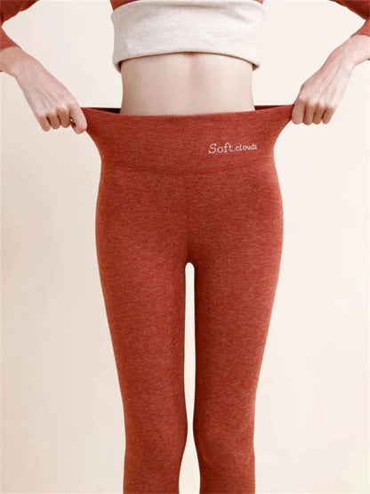 Velina Moda | Women's Winter Pants Fleece - Warm Leggings with Shaping Effect