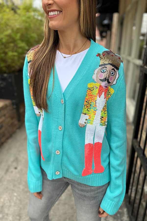 Velina Moda | Christmas Nutcracker Sequin Casual Cardigan