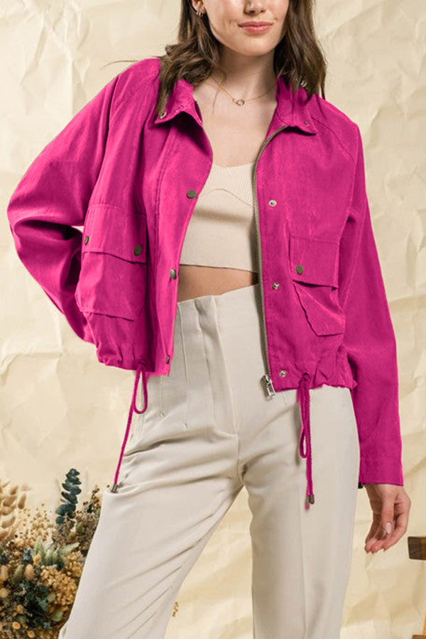 Velina Moda | Checked Lapel Double-Button Two-Pocket Midi Jacket