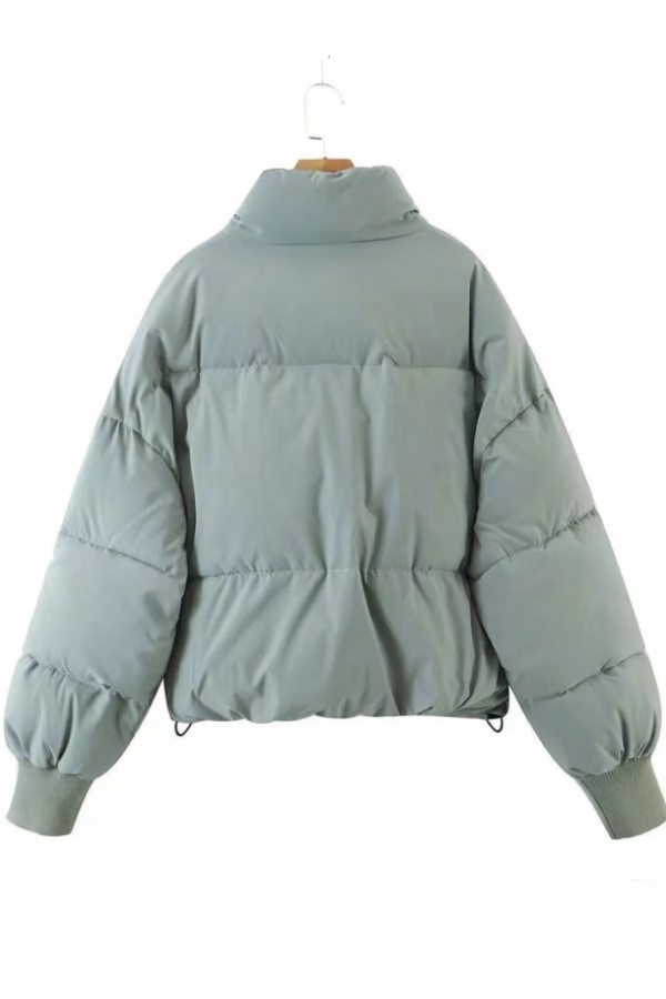 Velina Moda | Collar Zipper Pocket Thick Warm Cotton Jacket